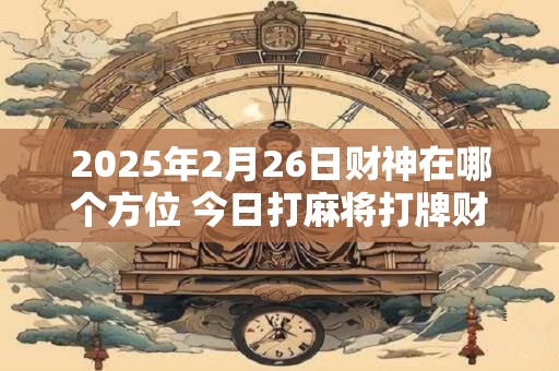 2025年2月26日财神在哪个方位 今日打麻将打牌财运方位！