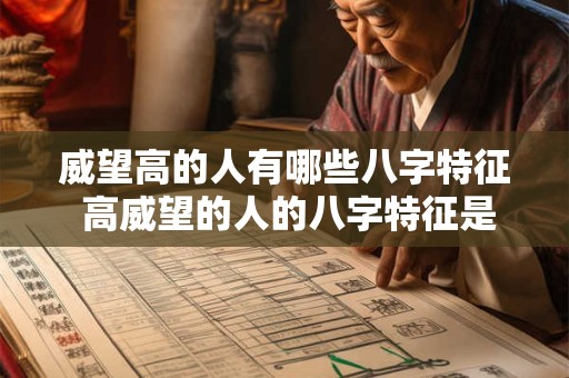 威望高的人有哪些八字特征 高威望的人的八字特征是什么
