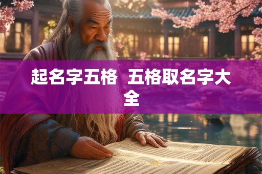 起名字五格  五格取名字大全