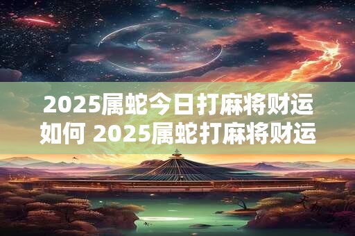 2025属蛇今日打麻将财运如何 2025属蛇打麻将财运好吗