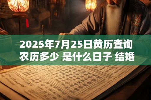 2026年7月25日黄历查询 农历多少 是什么日子 结婚吉时