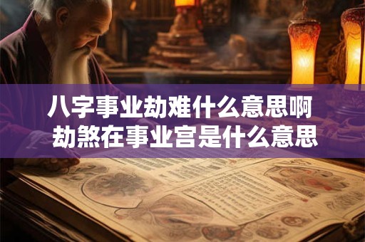 八字事业劫难什么意思啊  劫煞在事业宫是什么意思