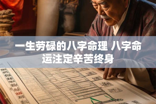 一生劳碌的八字命理 八字命运注定辛苦终身