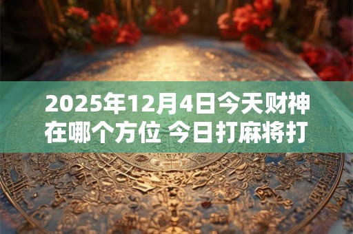 2025年12月4日今天财神在哪个方位 今日打麻将打牌财神方位！