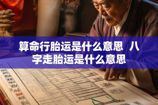 算命行胎运是什么意思  八字走胎运是什么意思
