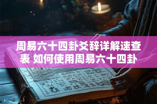 周易六十四卦爻辞详解速查表 如何使用周易六十四卦爻辞速查表