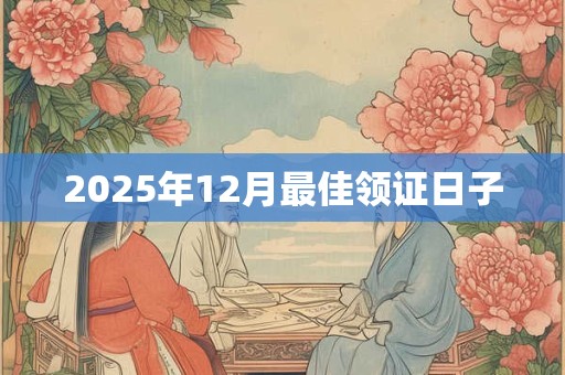 2025年12月最佳领证日子