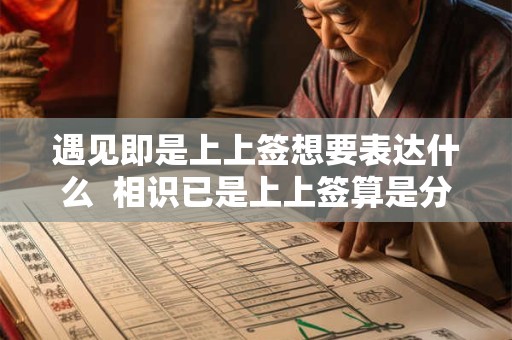 遇见即是上上签想要表达什么  相识已是上上签算是分手了吗