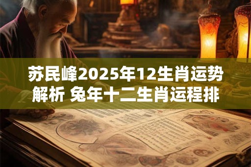 苏民峰2025年12生肖运势解析 兔年十二生肖运程排行榜
