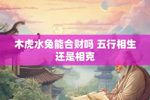 木虎水兔能合财吗 五行相生还是相克
