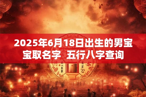 2025年6月18日出生的男宝宝取名字  五行八字查询
