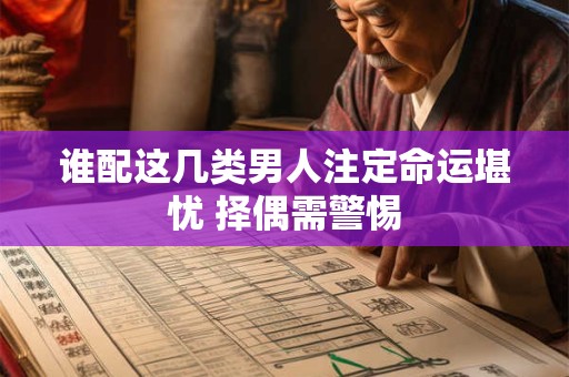 谁配这几类男人注定命运堪忧 择偶需警惕