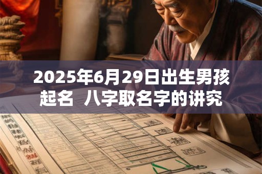 2025年6月29日出生男孩起名  八字取名字的讲究