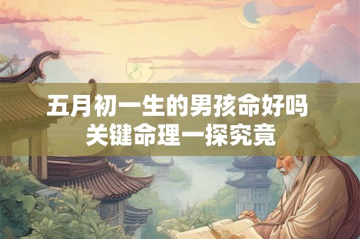 详细阅读:五月初一生的男孩命好吗 关键命理一探究竟 五月初一生的男孩命好吗 关键命理一探究竟