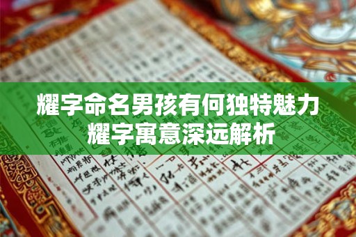 耀字命名男孩有何独特魅力 耀字寓意深远解析