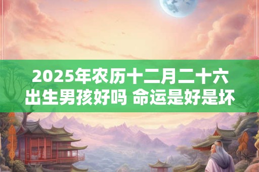 2025年农历十二月二十六出生男孩好吗 命运是好是坏 2025年农历十二月二十六出生男孩好吗 命运是好是坏