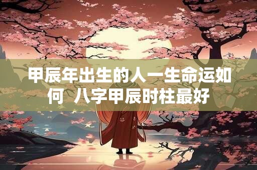甲辰年出生的人一生命运如何  八字甲辰时柱最好