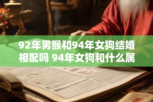 92年男猴和94年女狗结婚相配吗 94年女狗和什么属相最配