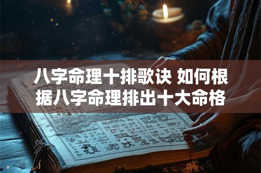 八字命理十排歌诀 如何根据八字命理排出十大命格
