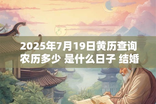 2026年7月19日黄历查询 农历多少 是什么日子 结婚吉时