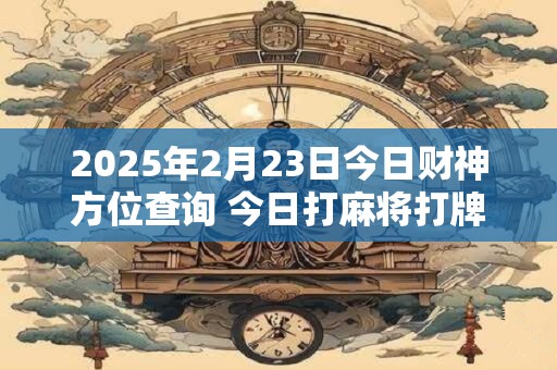 2025年2月23日今日财神方位查询 今日打麻将打牌财神方位！