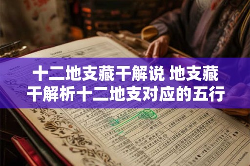十二地支藏干解说 地支藏干解析十二地支对应的五行属性是什么