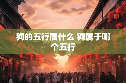 狗的五行属什么 狗属于哪个五行