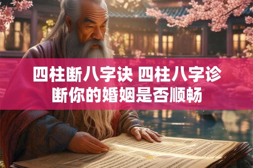 四柱断八字诀 四柱八字诊断你的婚姻是否顺畅