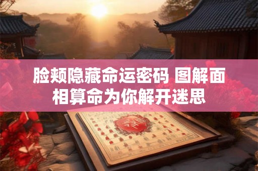 脸颊隐藏命运密码 图解面相算命为你解开迷思