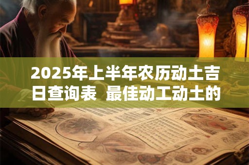 2025年上半年农历动土吉日查询表  最佳动工动土的日子