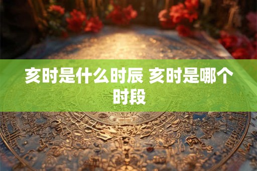 亥时是什么时辰 亥时是哪个时段