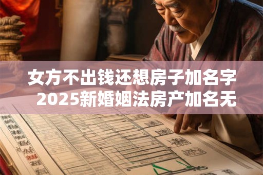 女方不出钱还想房子加名字  2026新婚姻法房产加名无效