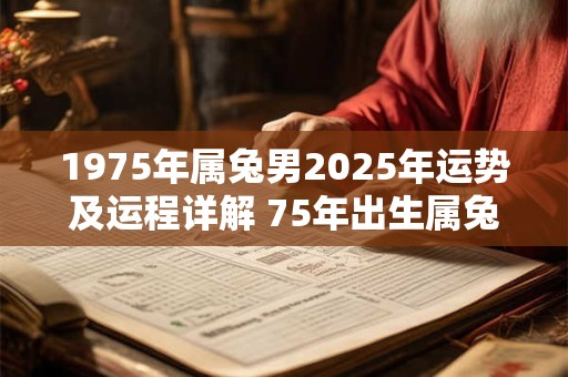 1975年属兔男2025年运势及运程详解 75年出生属兔人2025全年每月运势男性
