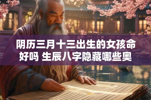 阴历三月十三出生的女孩命好吗 生辰八字隐藏哪些奥秘