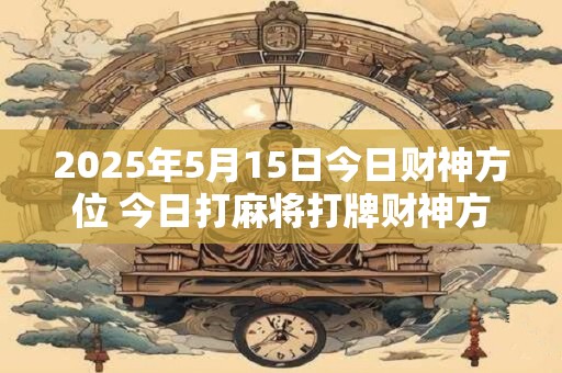 2025年5月15日今日财神方位 今日打麻将打牌财神方位！
