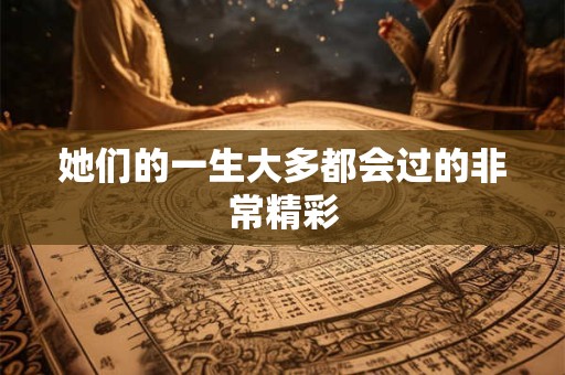她们的一生大多都会过的非常精彩