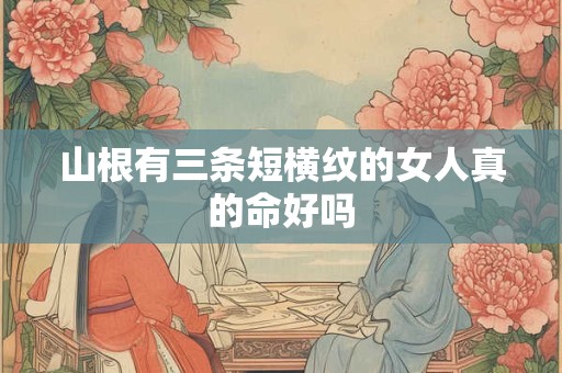 山根有三条短横纹的女人真的命好吗