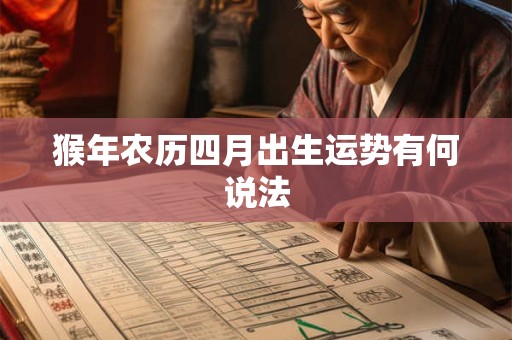 猴年农历四月出生运势有何说法