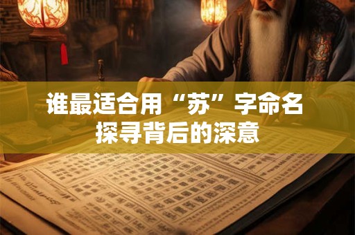 详细阅读:谁最适合用“苏”字命名 探寻背后的深意 谁最适合用“苏”字命名 探寻背后的深意