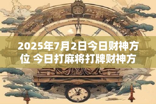 2025年7月2日今日财神方位 今日打麻将打牌财神方位！