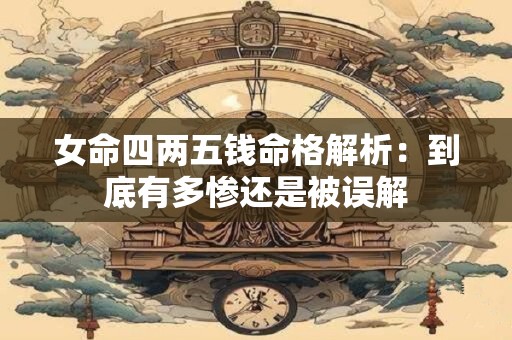 详细阅读:女命四两五钱命格解析:到底有多惨还是被误解 女命四两五钱命格解析:到底有多惨还是被误解