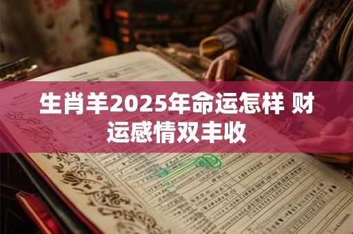 生肖羊2025年命运怎样 财运感情双丰收