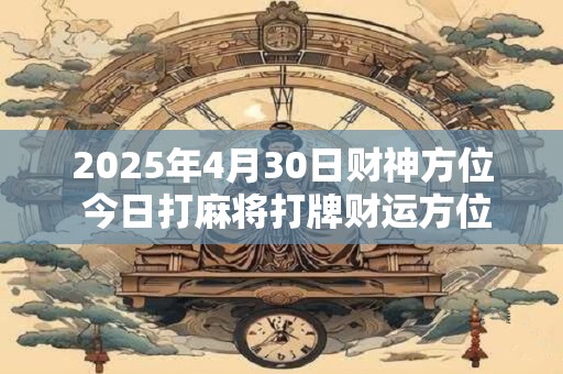 2025年4月30日财神方位 今日打麻将打牌财运方位！