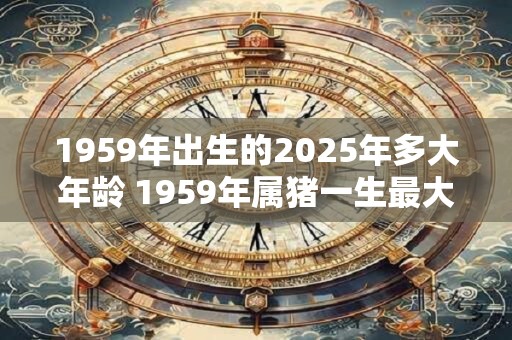 1959年出生的2025年多大年龄 1959年属猪一生最大的贵人！
