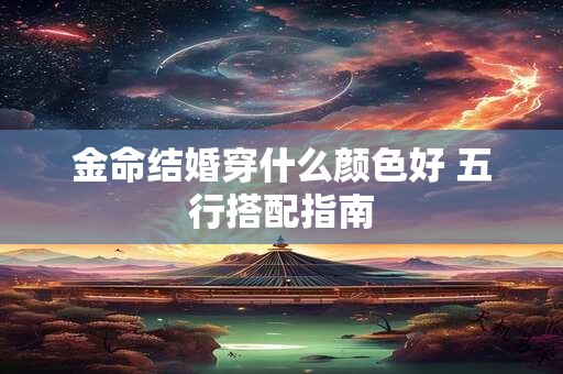 金命结婚穿什么颜色好 五行搭配指南