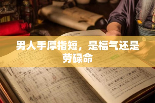 男人手厚指短，是福气还是劳碌命