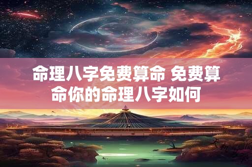 命理八字免费算命 免费算命你的命理八字如何