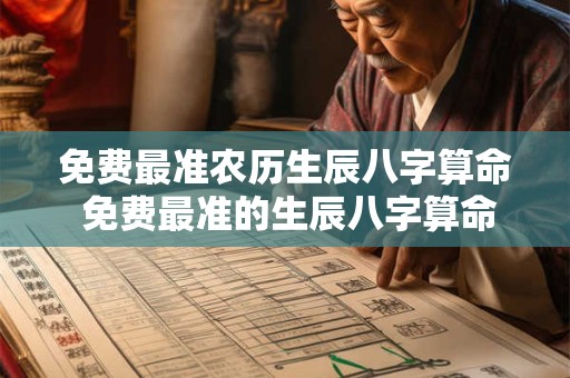 免费最准农历生辰八字算命 免费最准的生辰八字算命