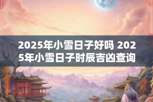 2025年小雪日子好吗 2025年小雪日子时辰吉凶查询
