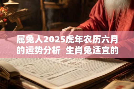 属兔人2026虎年农历六月的运势分析  生肖兔适宜的行业
